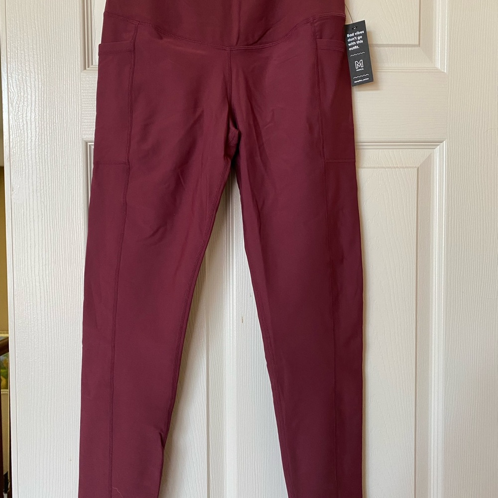 Popflex timeless tights leggings, crimson color size Medium